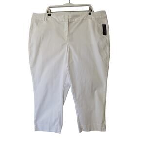 Lane Bryant Womens Size 26 White‎ Cropped Pants Lightweight Casual-Comfy New